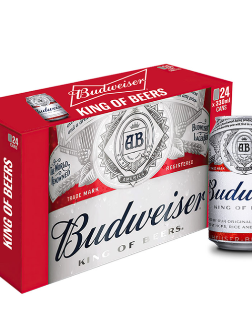 Budweiser Lager Beer 24 x 330ml Cans