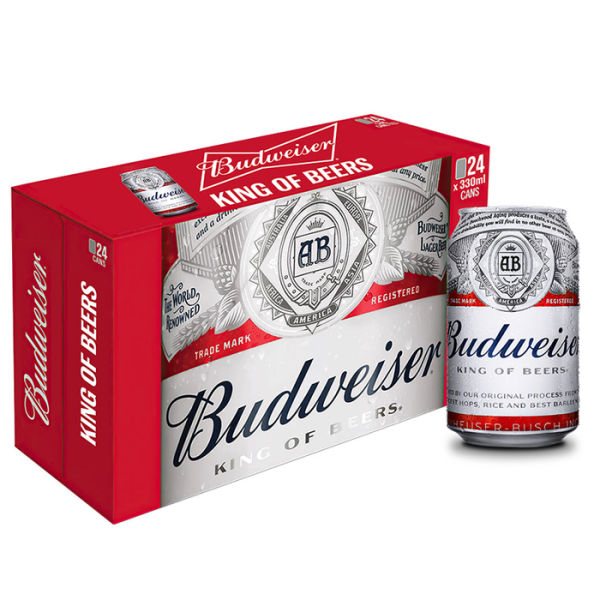 Budweiser Lager Beer 24 x 330ml Cans