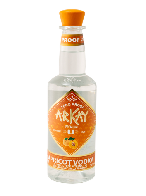 ArKay Apricot Vodka Zero Proof Spirits 33.3 FL OZ / 1 Liter