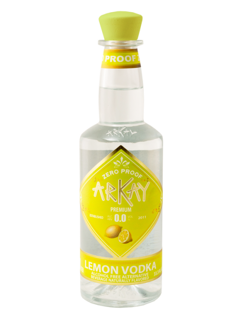 Arkay Lemon Vodka Zero Proof Spirits 33.3 FL OZ / 1 Liter