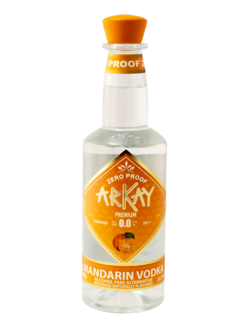 ArKay Mandarin Vodka Zero Proof Spirits 33.3 FL OZ / 1 Liter