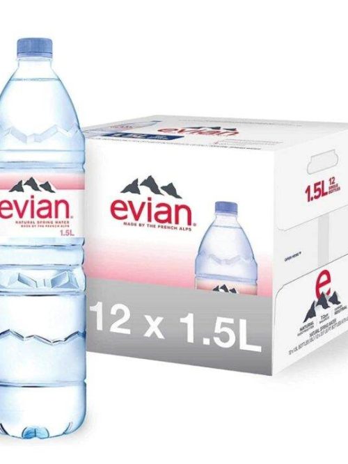 Evian Natural Spring Water 12 x 1.5L Bottles